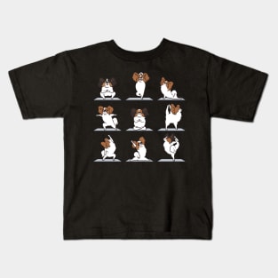 Papillon dog Yoga Kids T-Shirt